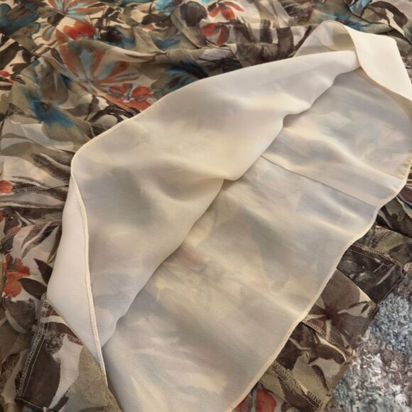 Vintage Jones New York Silk Pleated Floral A-Line Skirt 8 - Picture 3 of 5